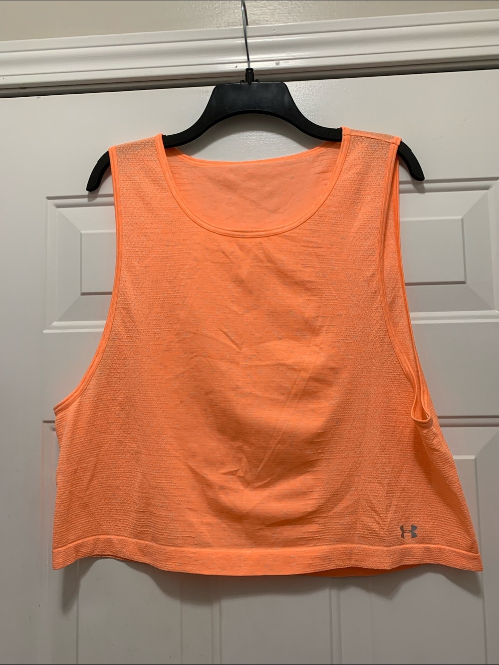 4/$10 Under Armour Women's Neon Orange Mesh Cropped Tank Size Large